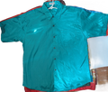 เสื้อเชิ้ตผ้าไหมไทย - แขนสั้น สีน้ำเงินอมเขียว