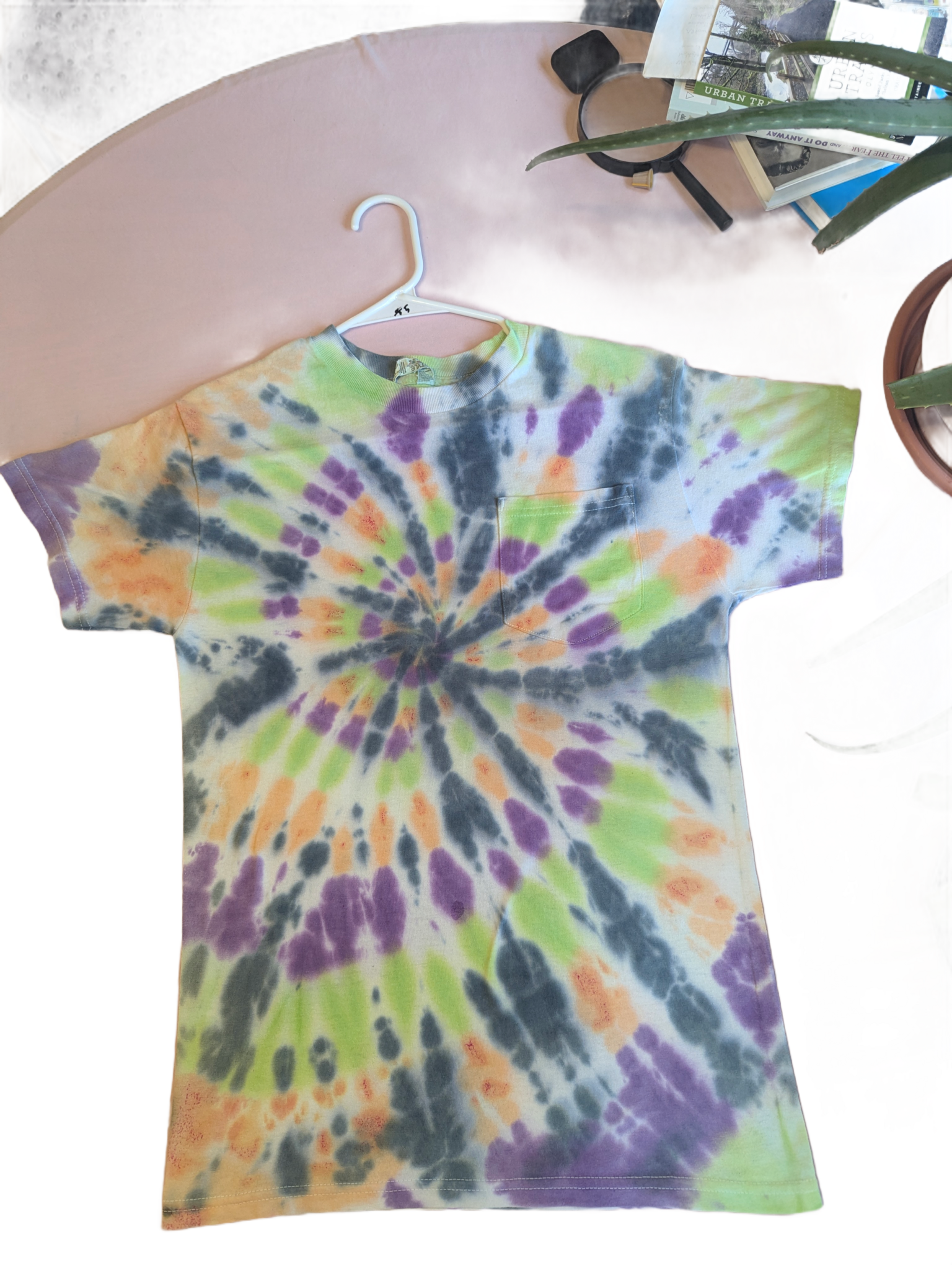 Blue & Green spiral Tie-Dye Tee