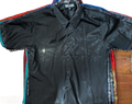 เสื้อเชิ้ตผ้าไหมไทย - แขนสั้นลาย Jacquard สีดำ