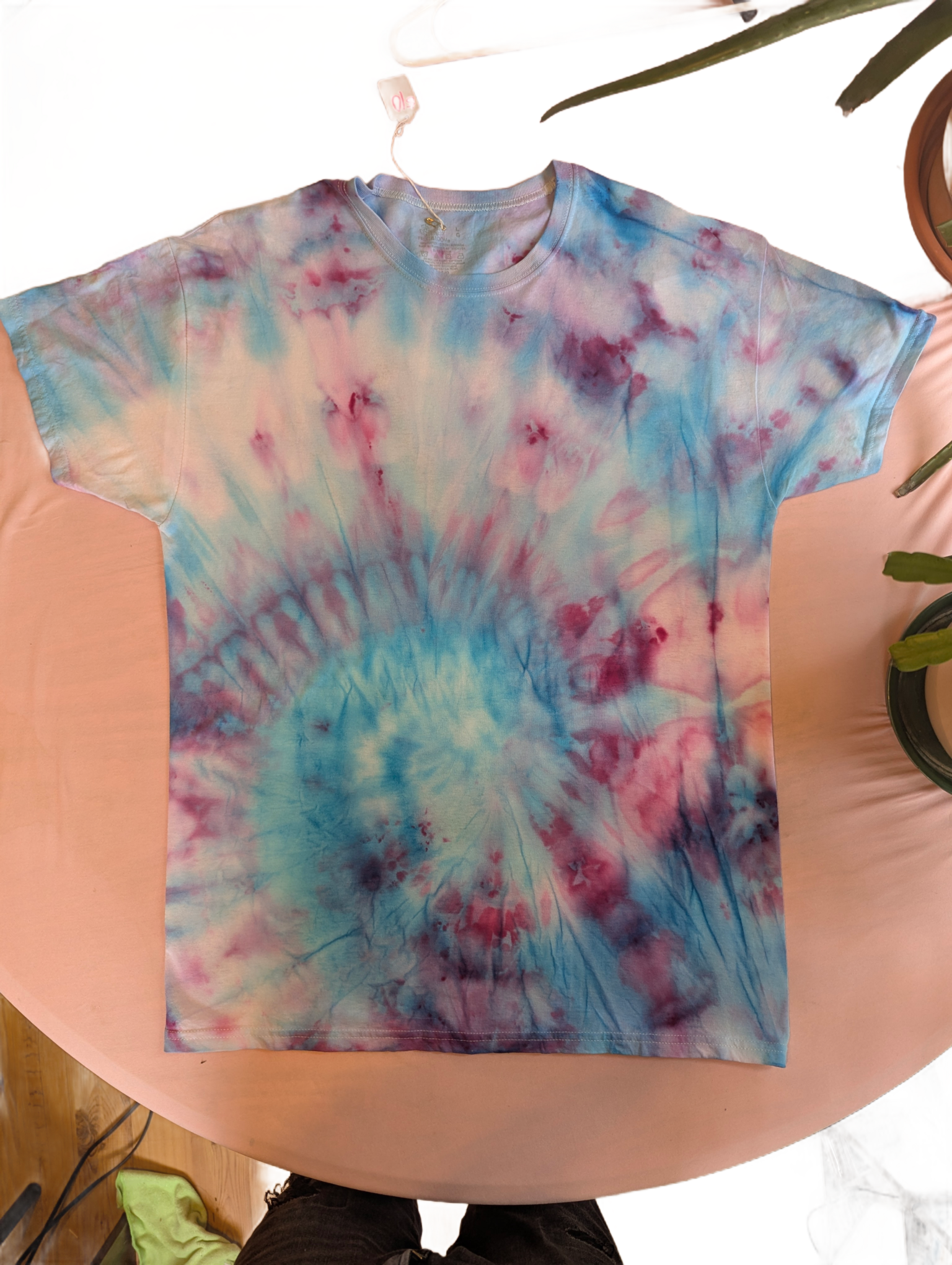 Aqua Spiral Tie-Dye Tee