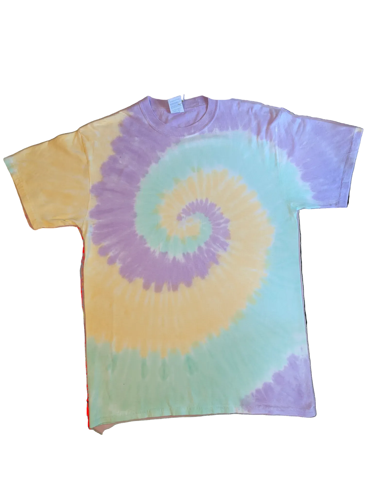 Sky Blue, Yellow & Purple Spiral Tie-Dye Tee