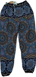 Navy Blue, Gold & Black Elephant Stripe Thai Dance Pants – Hand Selected in Thailand