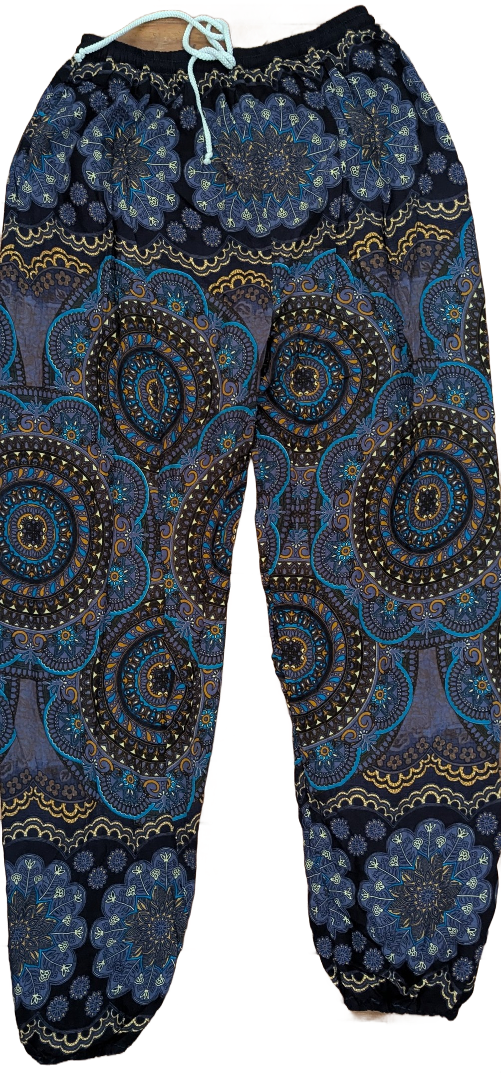 Navy Blue, Gold & Black Elephant Stripe Thai Dance Pants – Hand Selected in Thailand