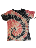 Peach & Purple V-Neck Tie-Dye Tee