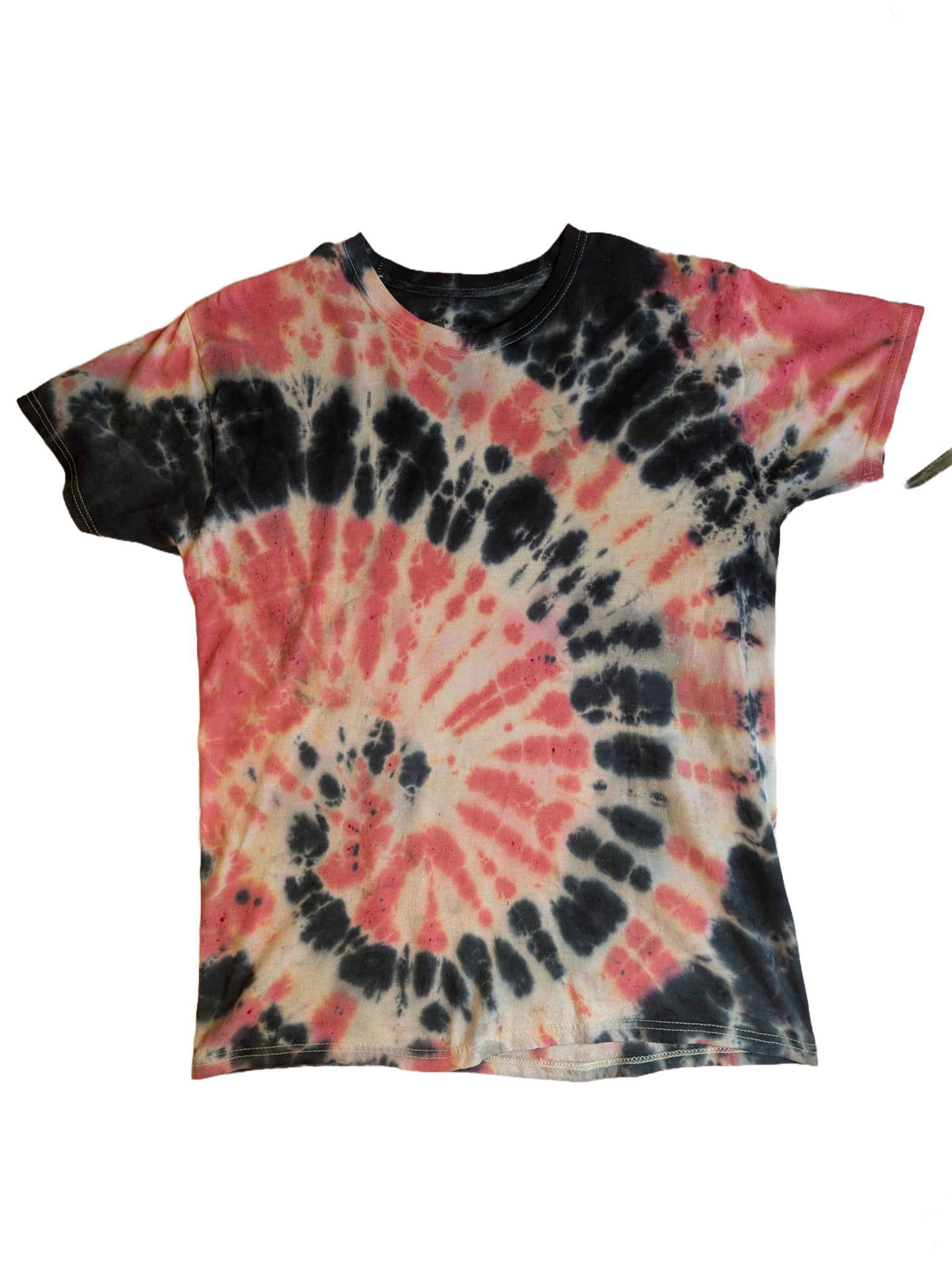 Peach & Purple V-Neck Tie-Dye Tee