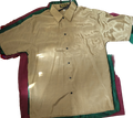 เสื้อเชิ้ตแขนสั้นผ้าไหมไทย – โทนสีเขียวอมน้ำเงินและเขียวเทอร์ควอยซ์