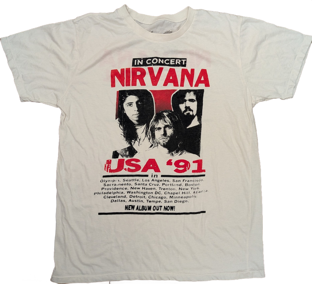 Nirvana USA '91 In Concert Tour T-Shirt – White