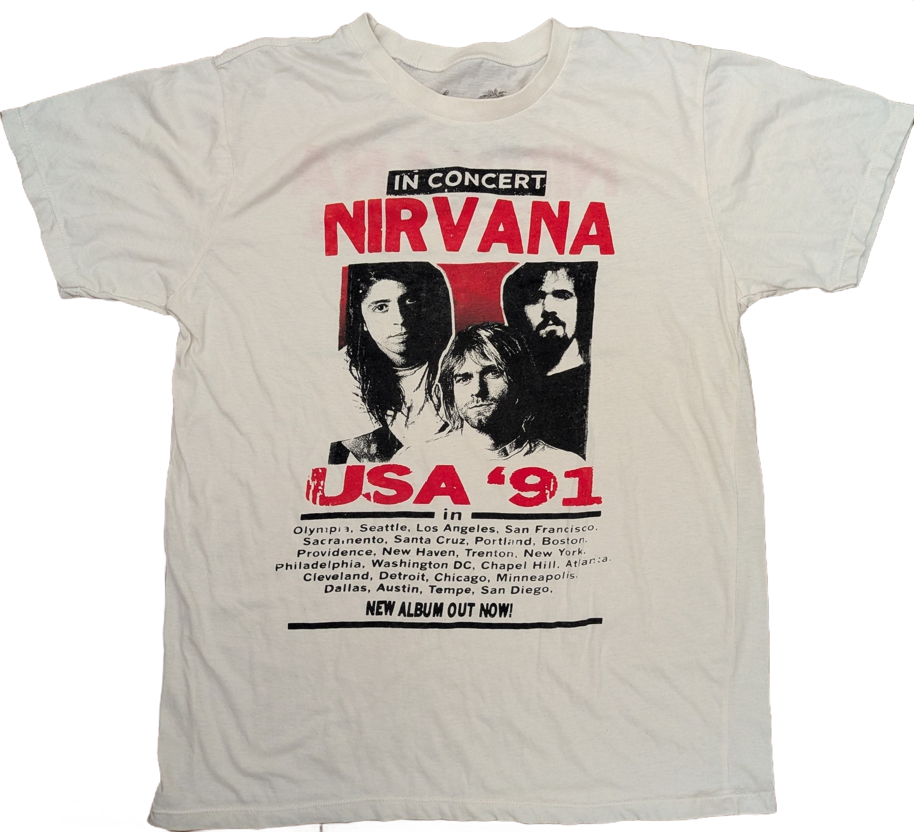 Nirvana USA '91 In Concert Tour T-Shirt – White