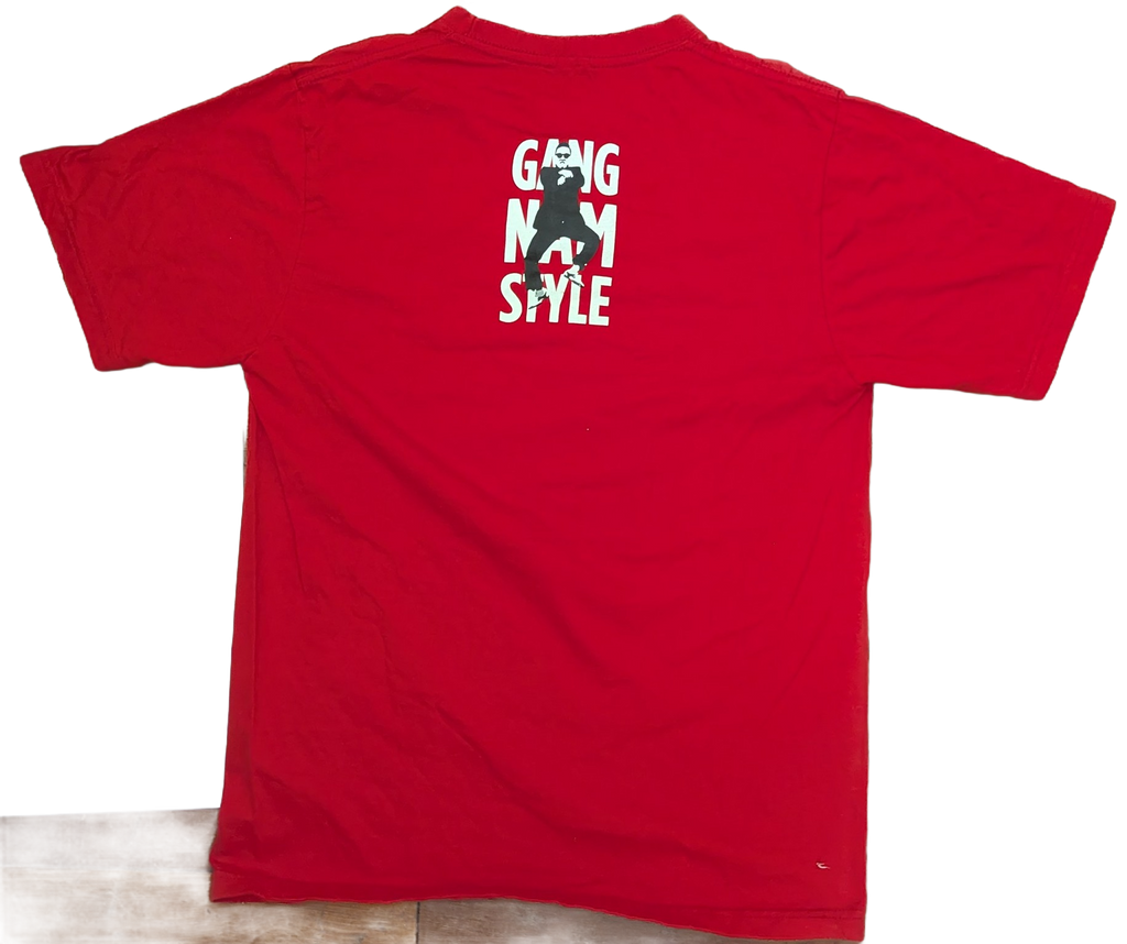 PSY Gangnam Style Red T-Shirt – Front & Back Graphic