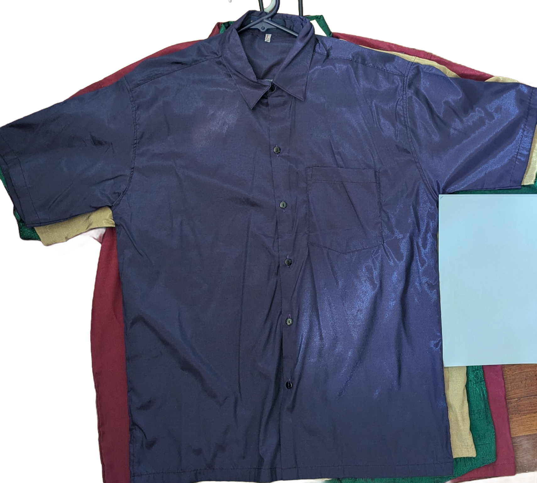Thai Silk Short Sleeve Shirt – Burgundy & Wine Shades