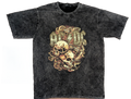 AC/DC Skull & Scrollwork Acid Wash T-Shirt – Charcoal