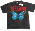 Mushroom Streetwear Blue Butterfly Acid Wash T-Shirt – Charcoal