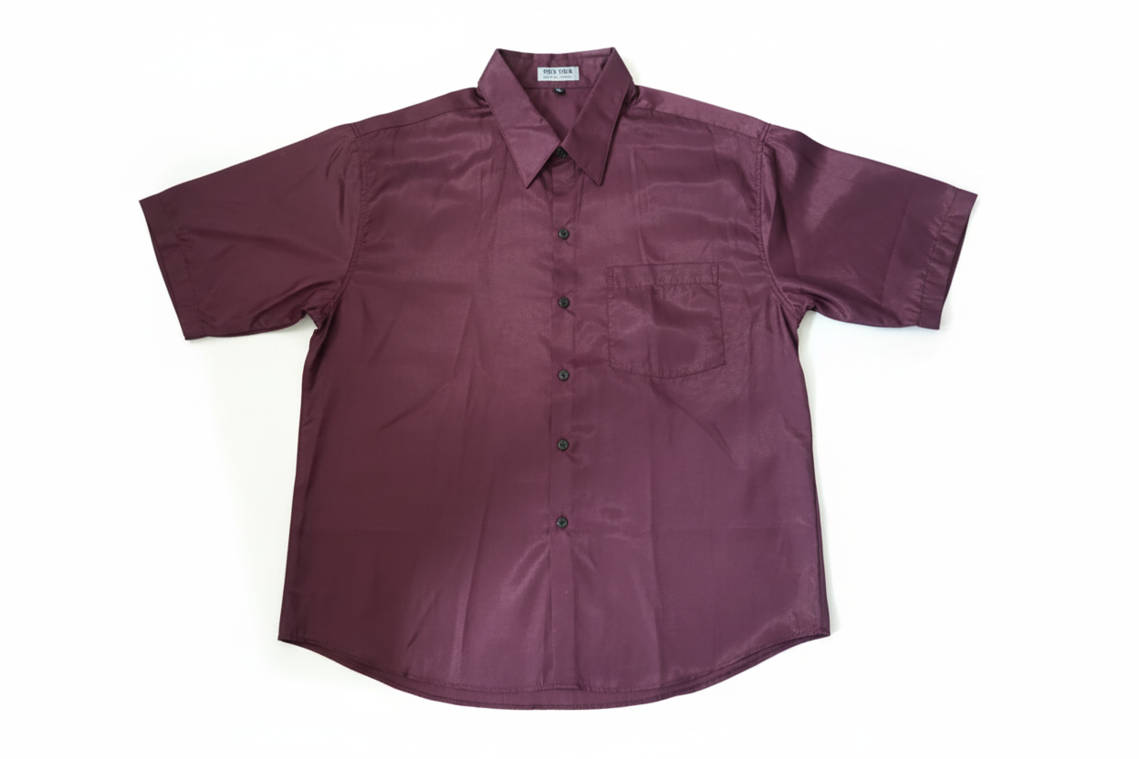 Purple Plum Thai Silk Short Sleeve Shirt – Hand Selected in Thailand