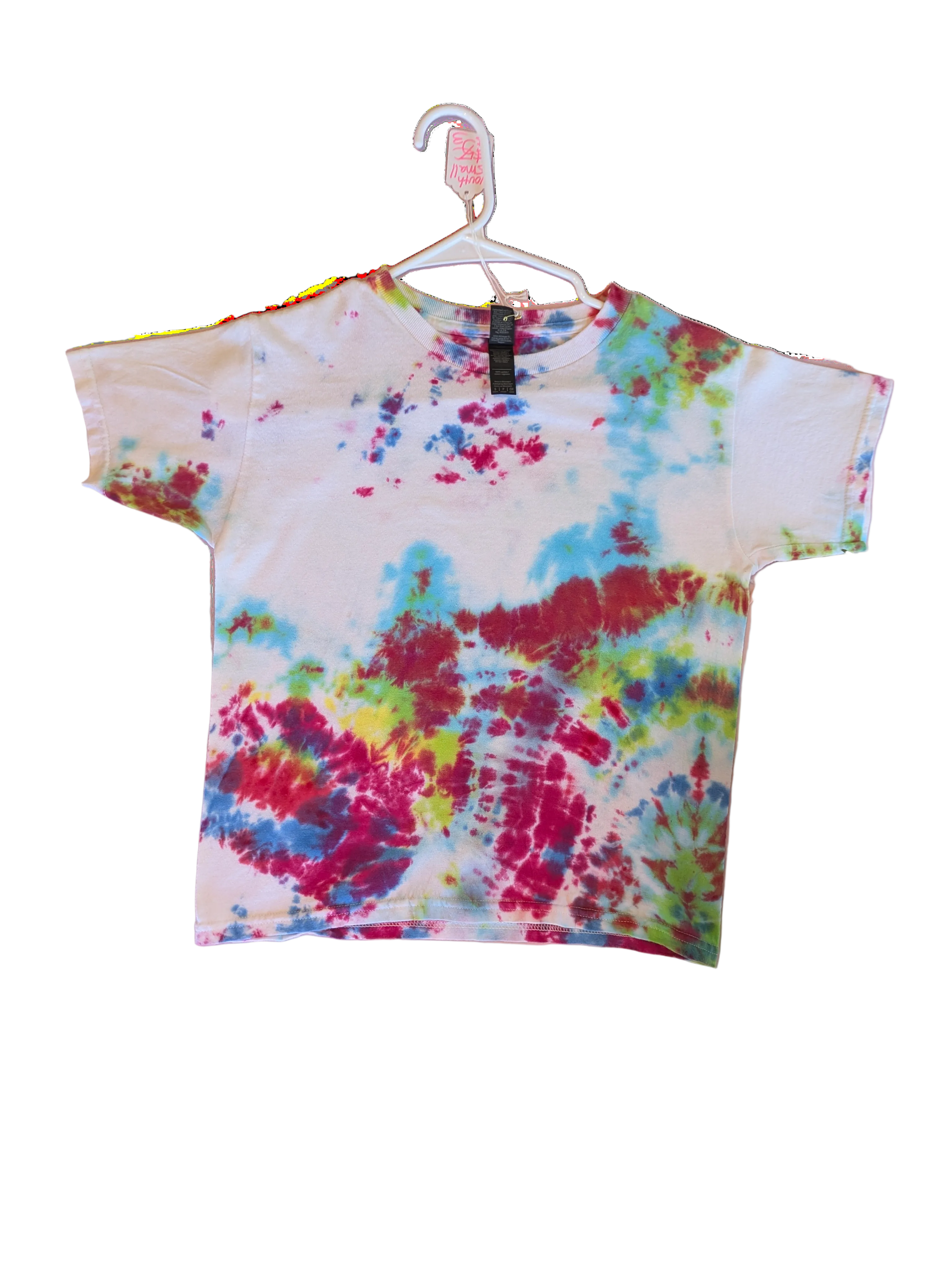 Ice Dye Boxy Tee - Crimson, Teal & Lime