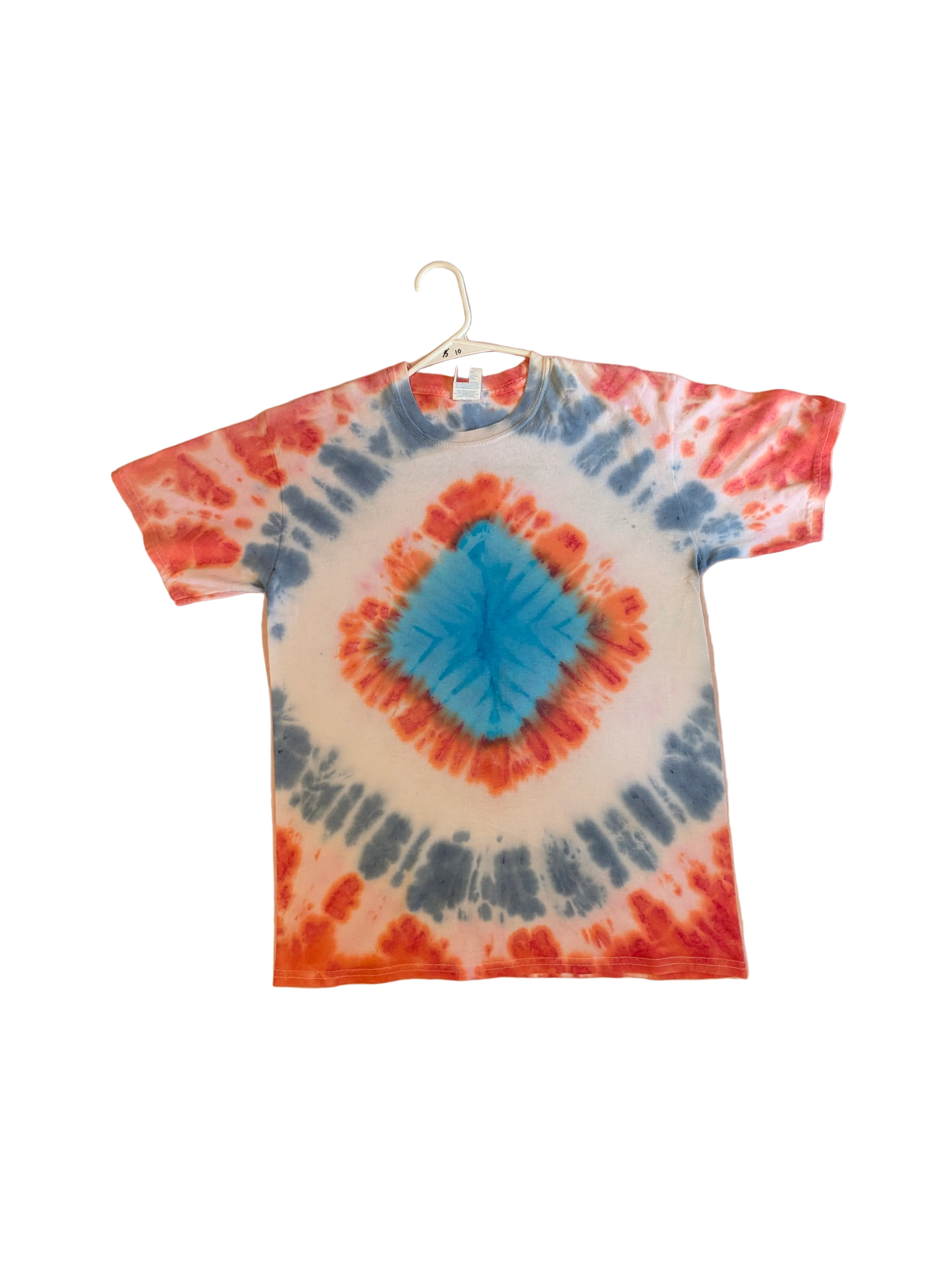 Tie-Dye Diamond Bullseye Tee - Red, White & Blue