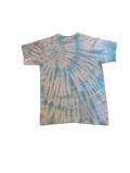 เสื้อยืดมัดย้อมลายก้นหอย - สีฟ้าและขาว