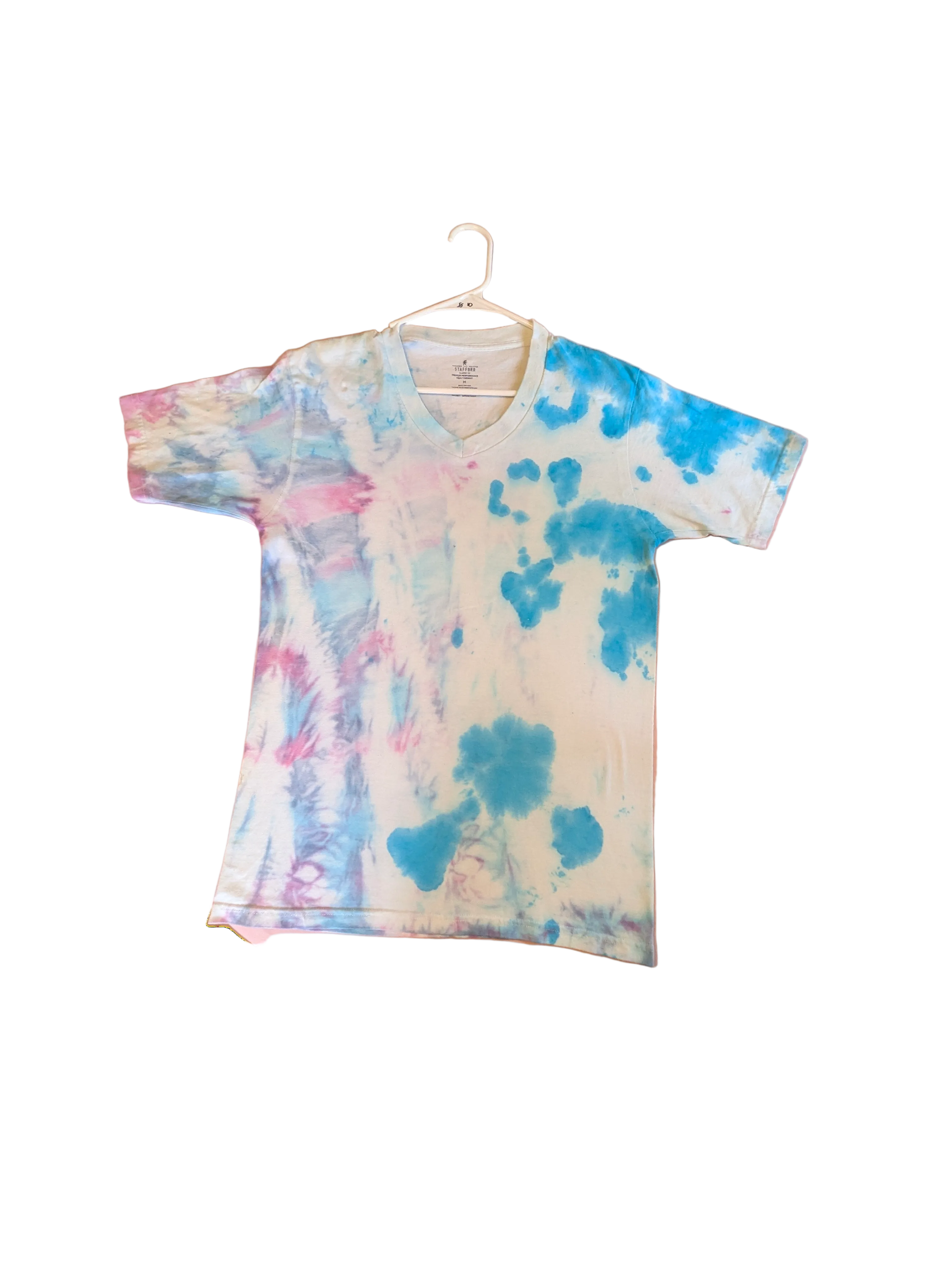 Ice Dye Watercolor Tee - Pink & Blue Splatter