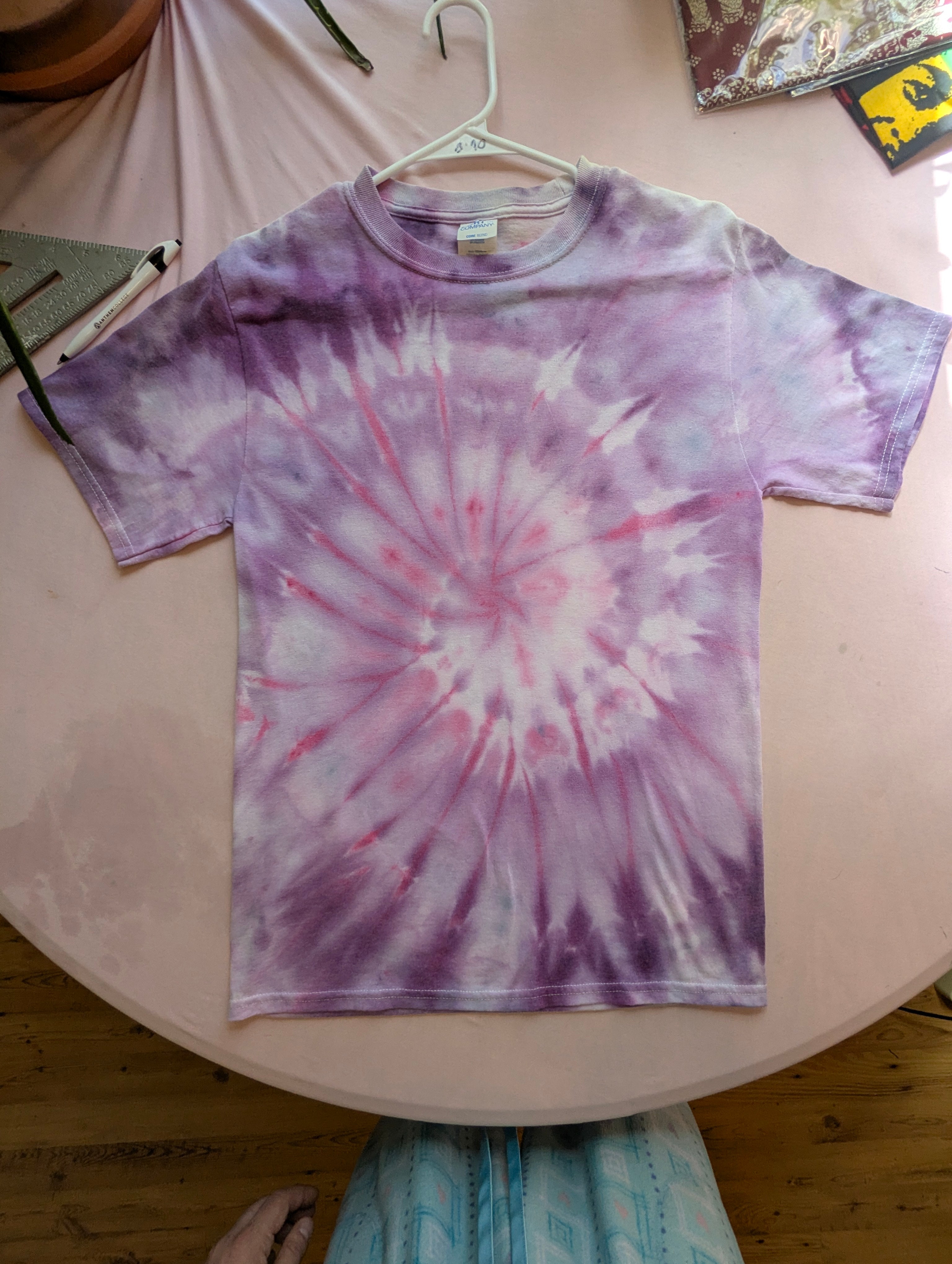 Purple Spiral Tie-Dye Tee | Handmade