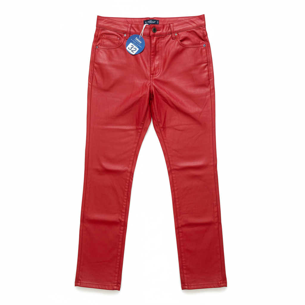 Red Faux Leather Pants
