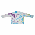 Teal purple lime tie-dye long sleeve crop top