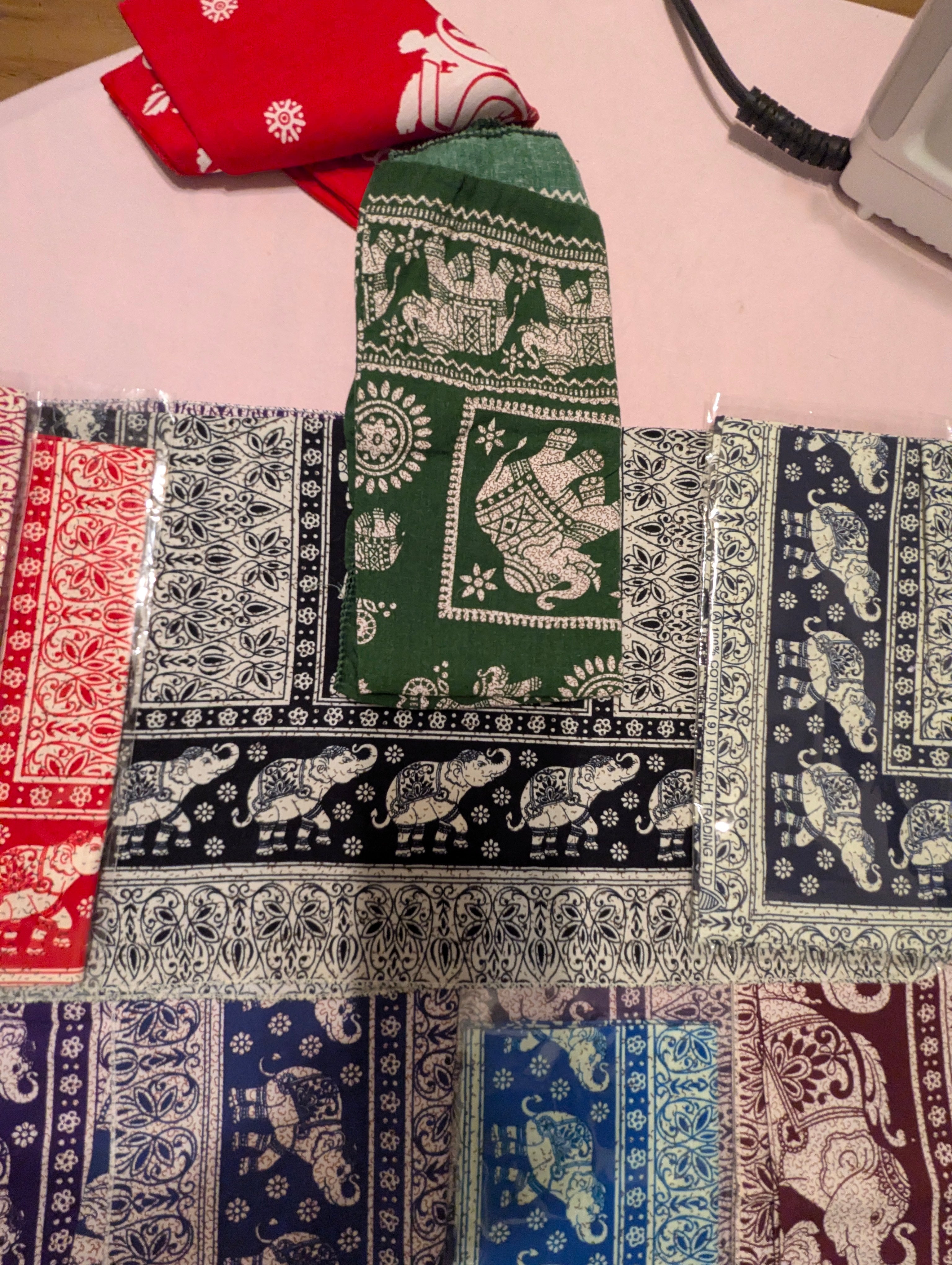 Purple Elephant Block Print Bandana – Hand Selected in Thailand