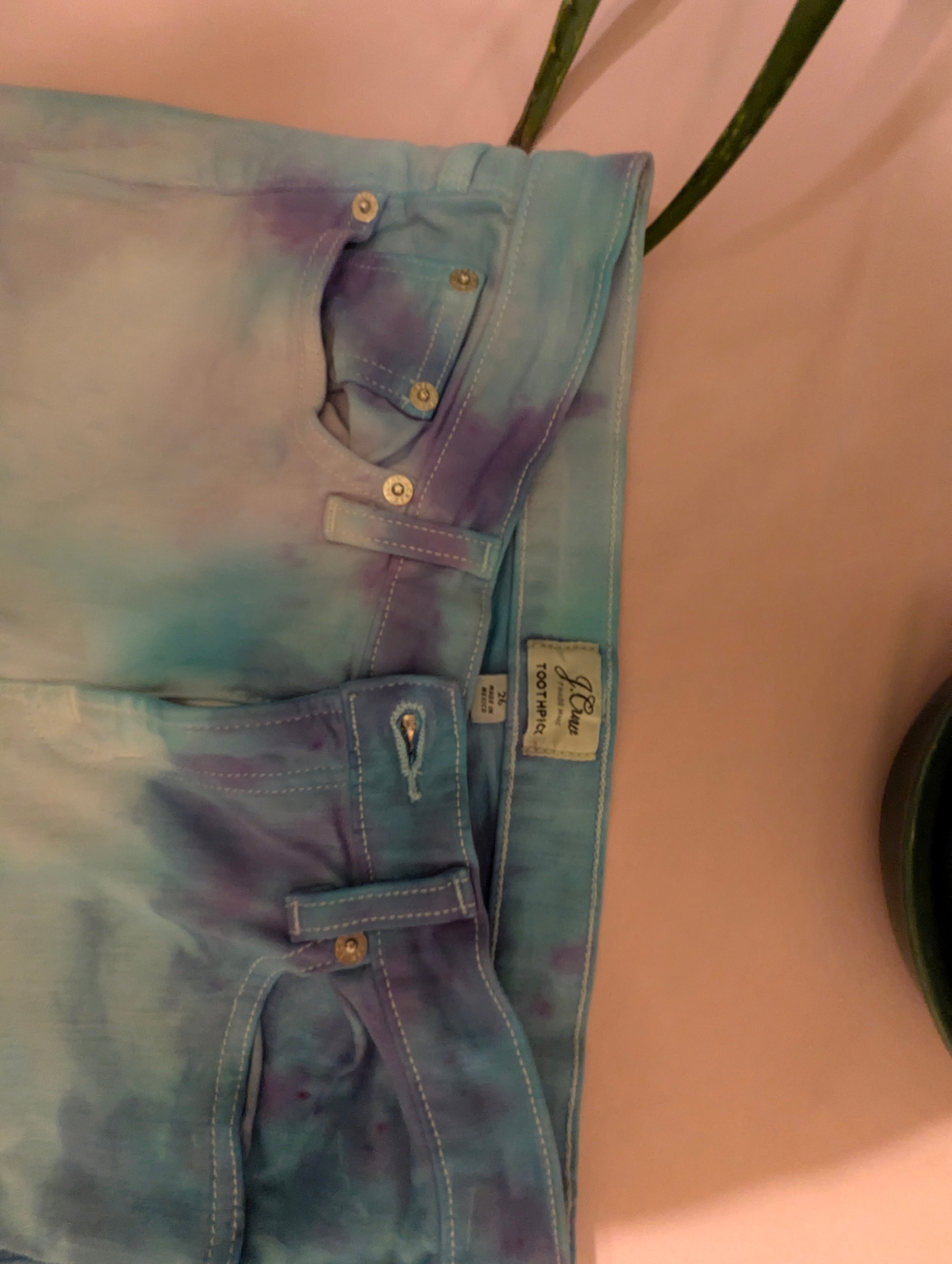 Tie-Dye Jeans No. 1 – Gray, Teal & Pink