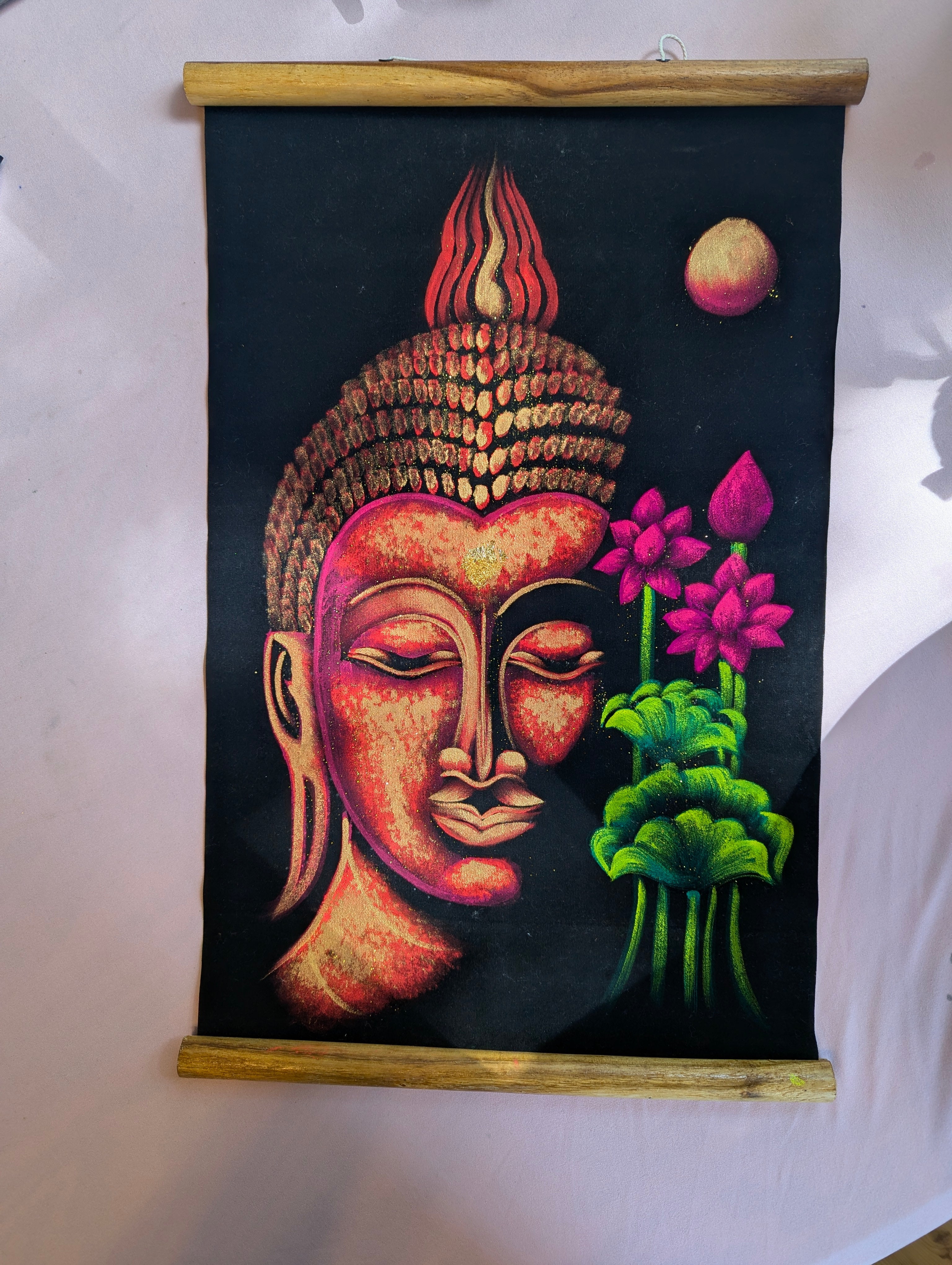 Thai Buddha & Elephant Scroll Paintings