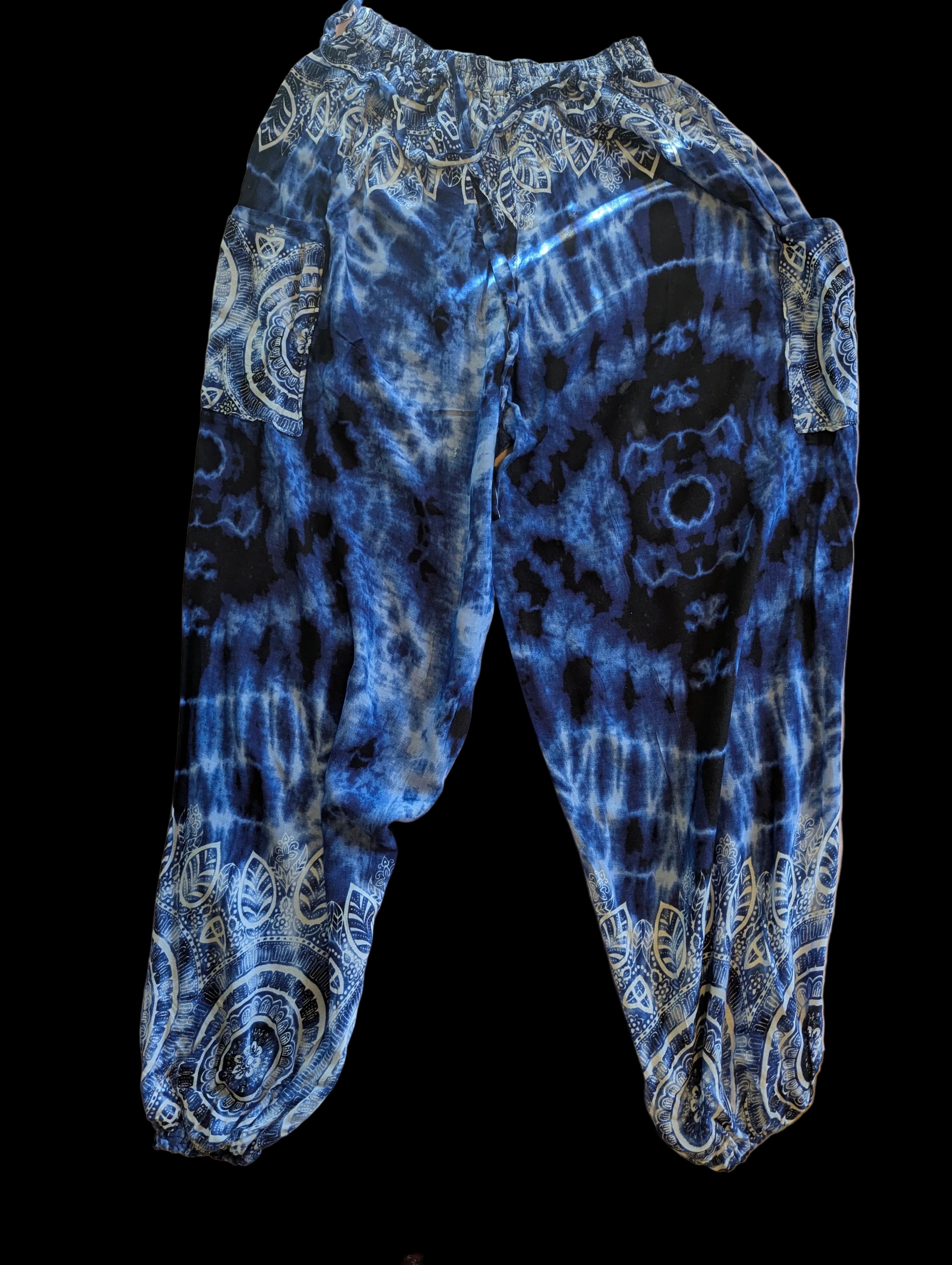 Blue Diamond Floral Thai Boho Pants – Hand Selected in Thailand